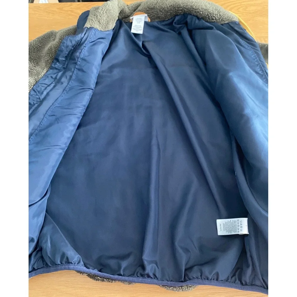 Tommy Bahama Fleece Jacket‎ Boys SZ XL Olive/Brown Blue Full Zip Outdoors Youth